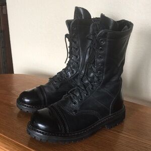 Rocky Zipper Paraboot- Side Zipper, lace up front- Black Size 6